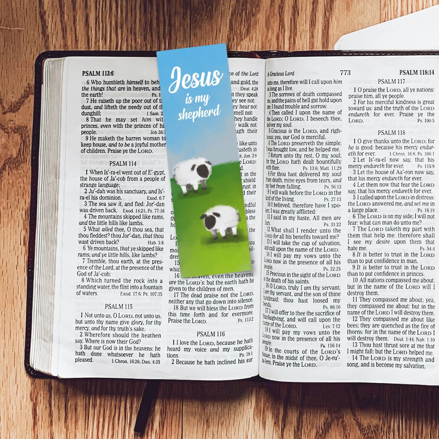 Bulk Pack of 25 Christian Bookmarks for Kids - Jesus is My Shepherd Psalm 23:2 Bible Verse Book Markers, Sunday School Prizes & Scripture Gifts for Children & Youth - Perfect for Church Events, Bible Study Rewards & Religious Education
