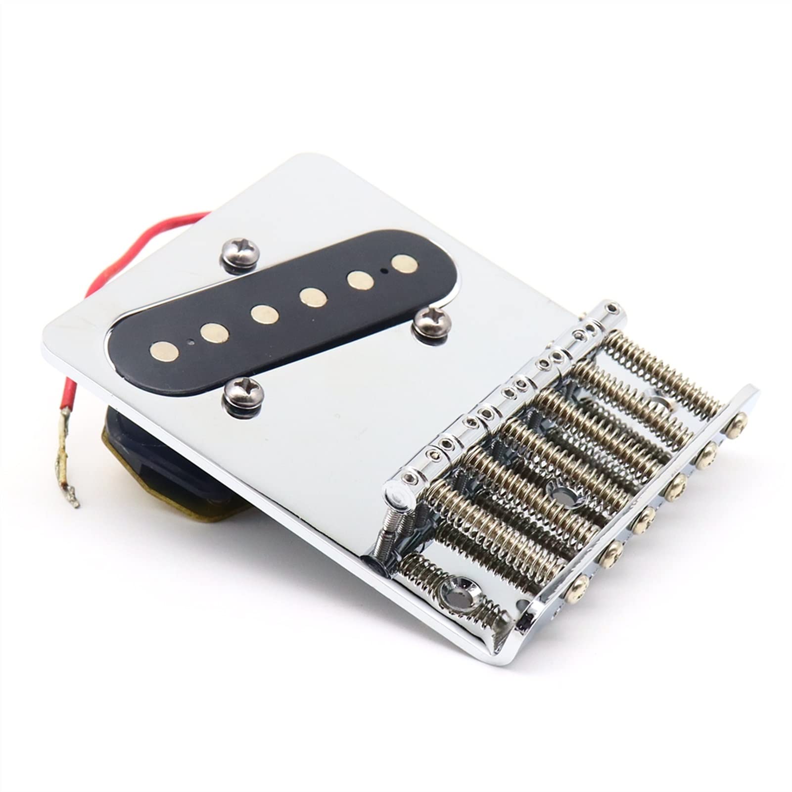 6-Saddle Electric Guitar Bridge with Pickup - Chrome Replacement Bridge for TL Guitar | Perfect for Guitar Upgrades & Repairs