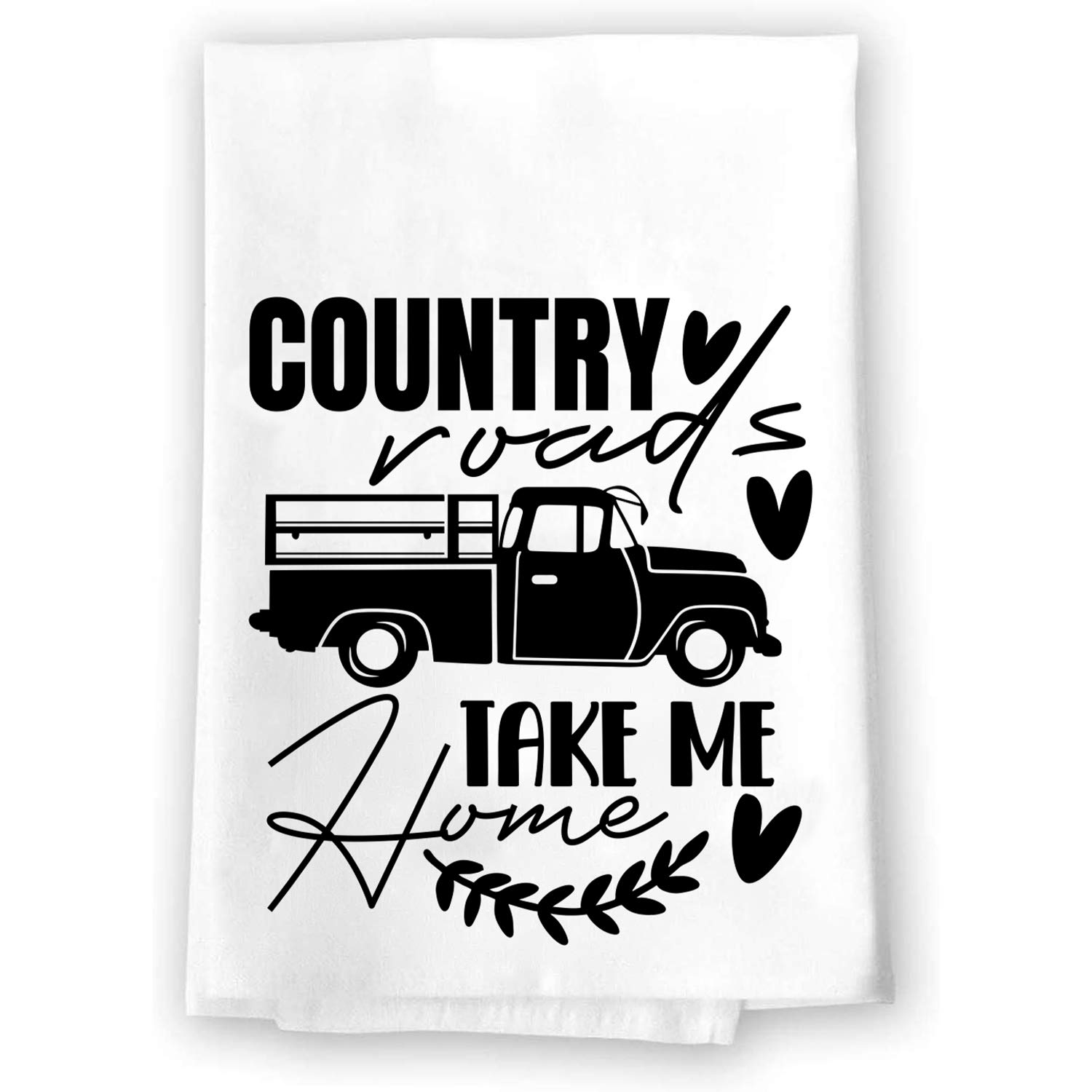 Country Roads Take Me Home Fall Farmhouse Rustic Kitchen & Bathroom Decor | Vintage Style Terry Cloth Hand Towel | Dish Tea Rag Towel for Cozy Farmhouse & Cottagecore Home | Perfect for Farmhouse Kitchen, Bathroom, and Vintage Themed Decor