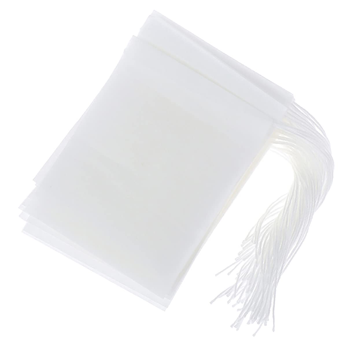 LKXHarleya 100pcs Premium Drawstring Tea Filter Bags for Loose Leaf Tea - Empty Sealable Tea Bags with String for Herbal Tea Infuser (White, 5x6cm) - Perfect for Home Brewing, Iced Tea & DIY Tea Blends