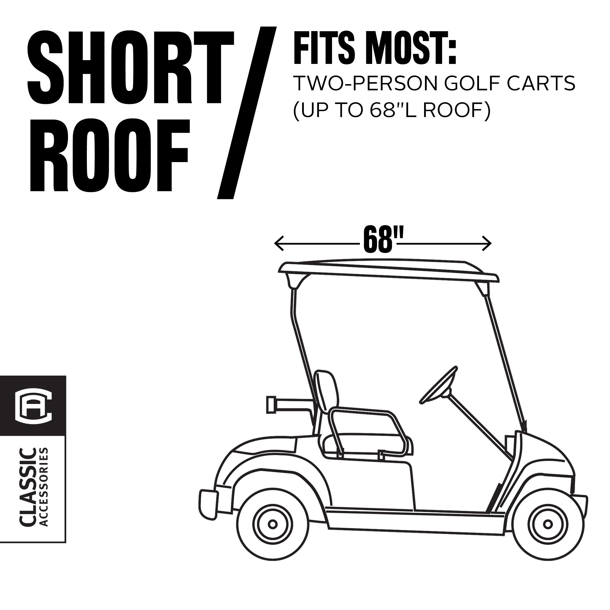 Classic Accessories Fairway Golf Cart Deluxe Enclosure - Waterproof & UV-Resistant Golf Cart Cover for All-Weather Protection | Perfect for Golf Courses, Storage & Outdoor Use
