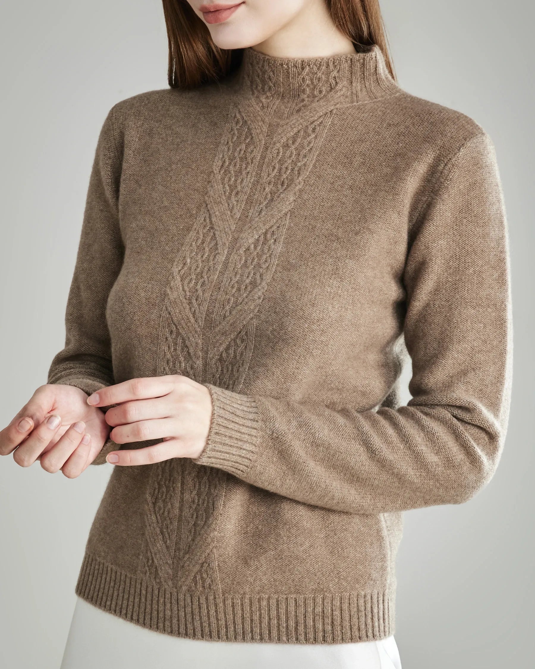 Luxury Mock Neck Cashmere Sweater for Women - Soft & Warm Winter Knit Pullover - Perfect for Office, Date Night & Holiday Outfits