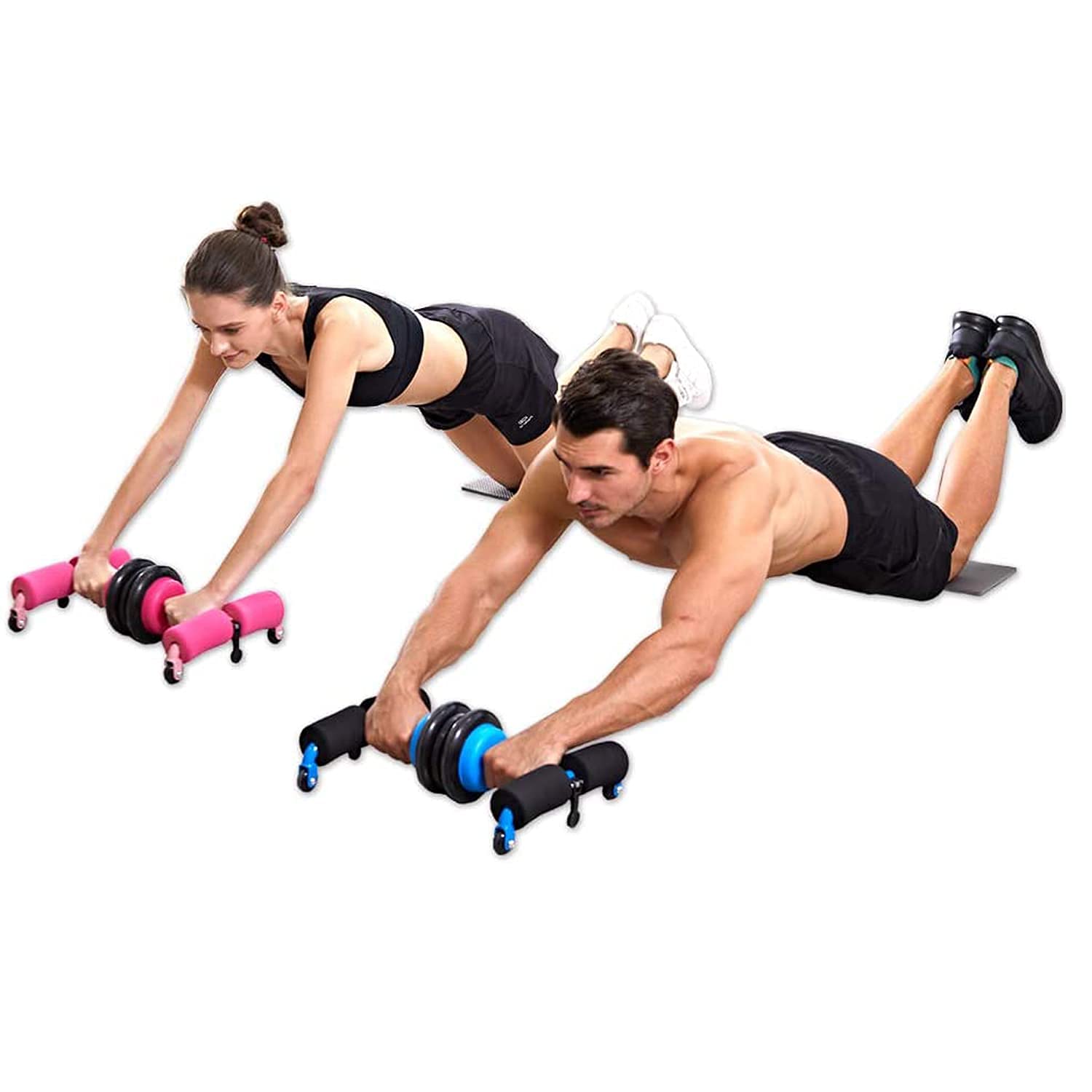 Jukkre Ab Wheel Roller Kit with Knee Pad & Resistance Bands - Multifunctional Core Workout Equipment for Home Gym | Perfect for Abs Training, Push Ups, Sit Ups - Fitness Gear for Men & Women | Ideal for Home Workouts, Strength Training & Full Body Exercise