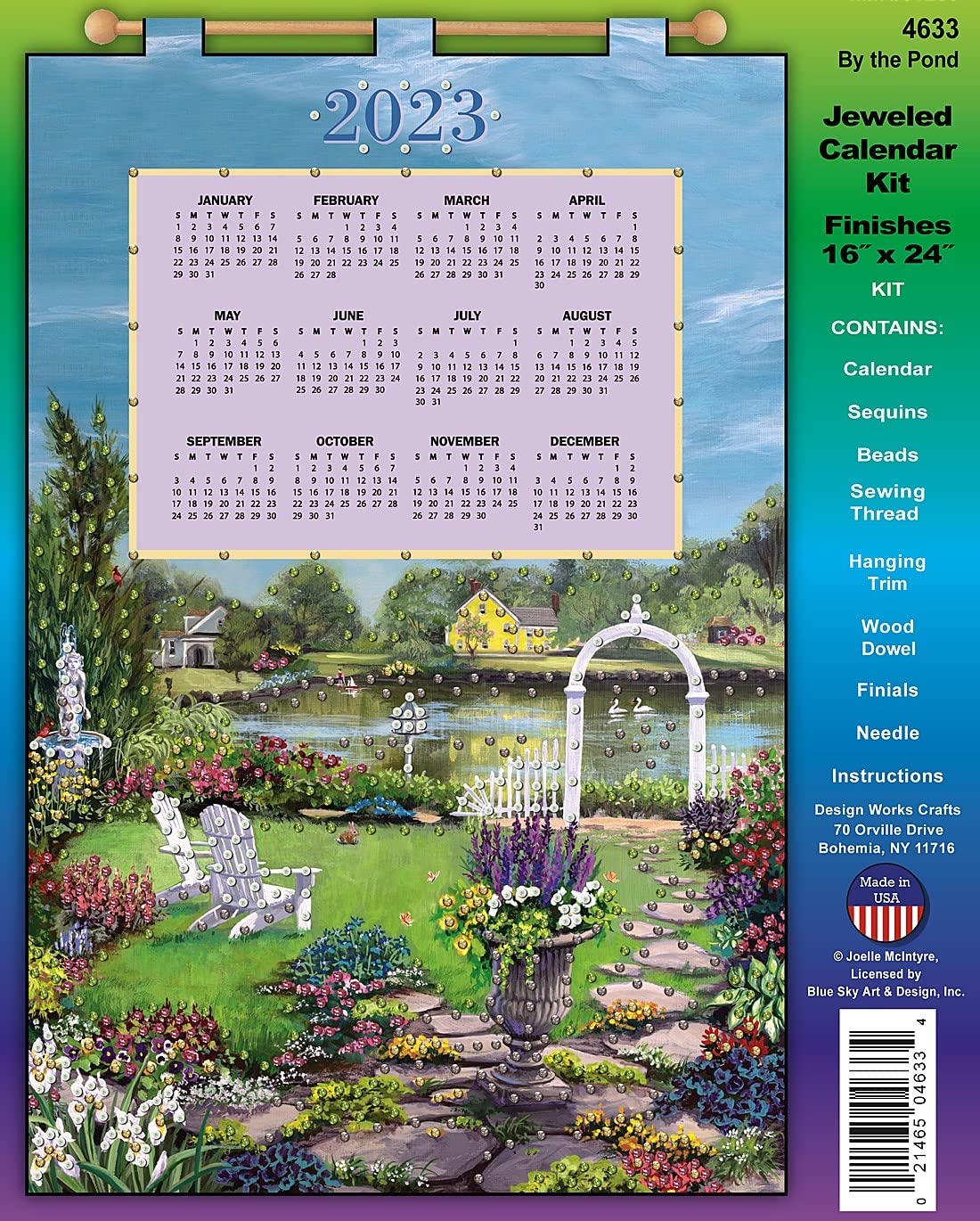 2023 Sequin Calendar Kit by The Pond - DIY Glitter Planner for Home, Office & School Organization - Perfect for Crafting, Gifts & Holiday Decorations