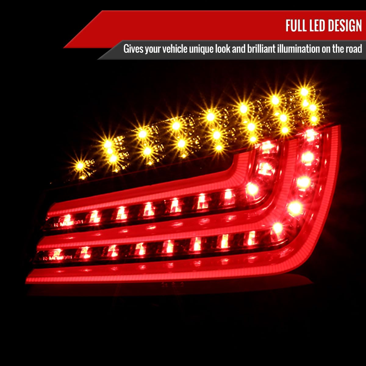 08-10 Pearl Black Neon LED Tail Brake Light Bar Pair - High Visibility & Durable for Night Driving & Car Customization