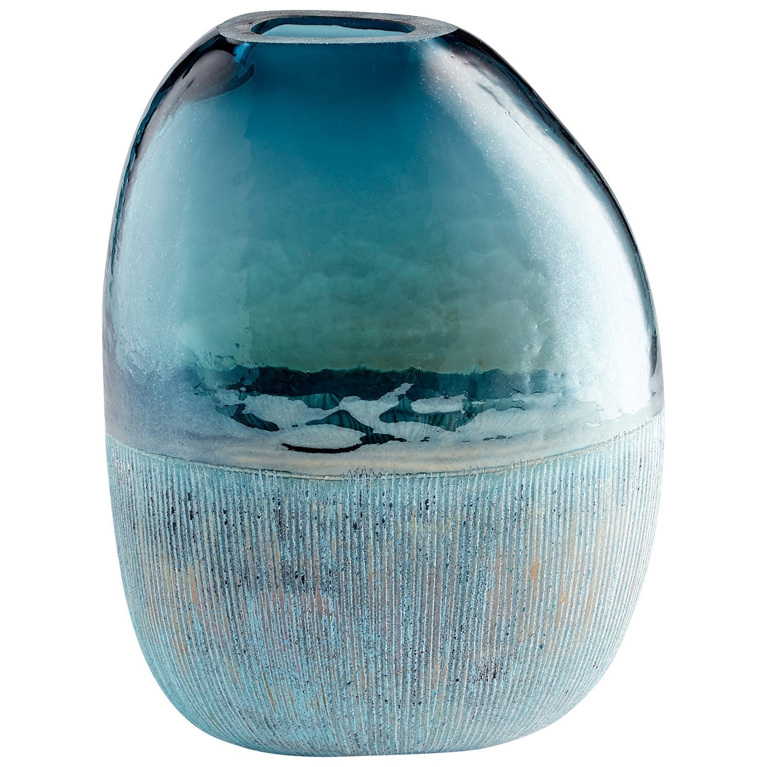 Cyan Design 11073 Cape Caspian Vase - Large Blue Ceramic Vase for Home Decor, Living Room Centerpiece, Wedding & Event Floral Arrangements