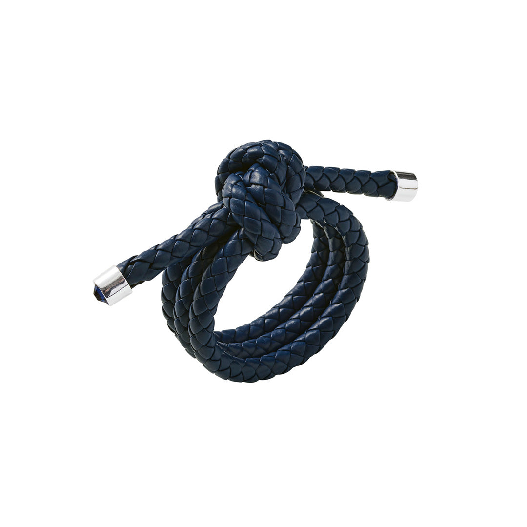 Navy Blue Rope Knot Napkin Rings Set of 6 - Elegant Table Decor for Wedding, Dinner Party, and Holiday Place Settings