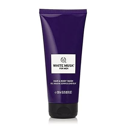 White Musk Scented Hair & Body Wash for Men - 6.76 fl oz | Refreshing Shower Gel for Daily Use, Gym & Travel