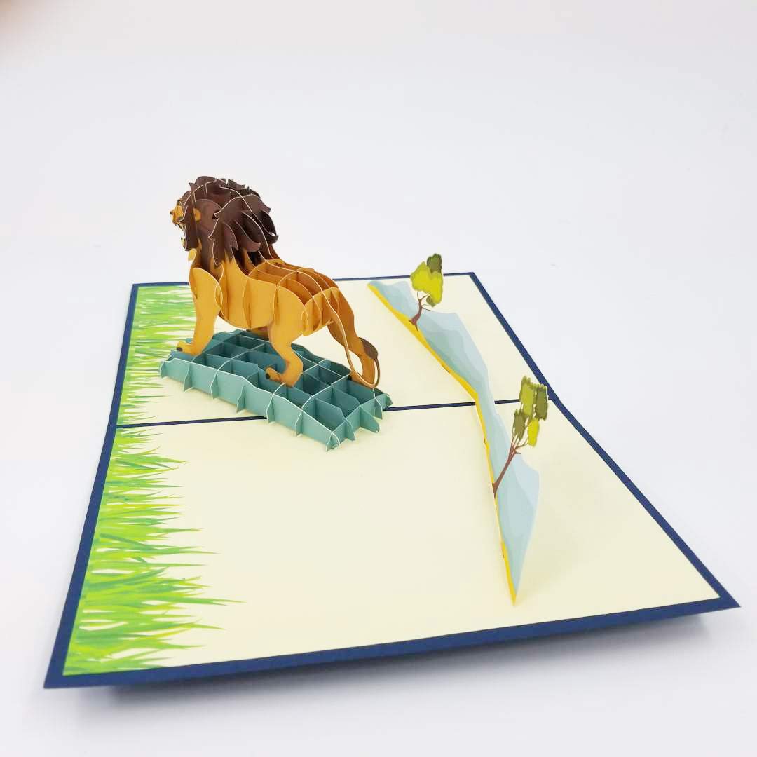 3D Lion Pop Up Birthday Card - Handmade Greeting Card for Son, Daughter, Wife & Friends | Perfect for Animal Lovers & Nature Enthusiasts | Great for Birthdays, Anniversaries & Special Occasions