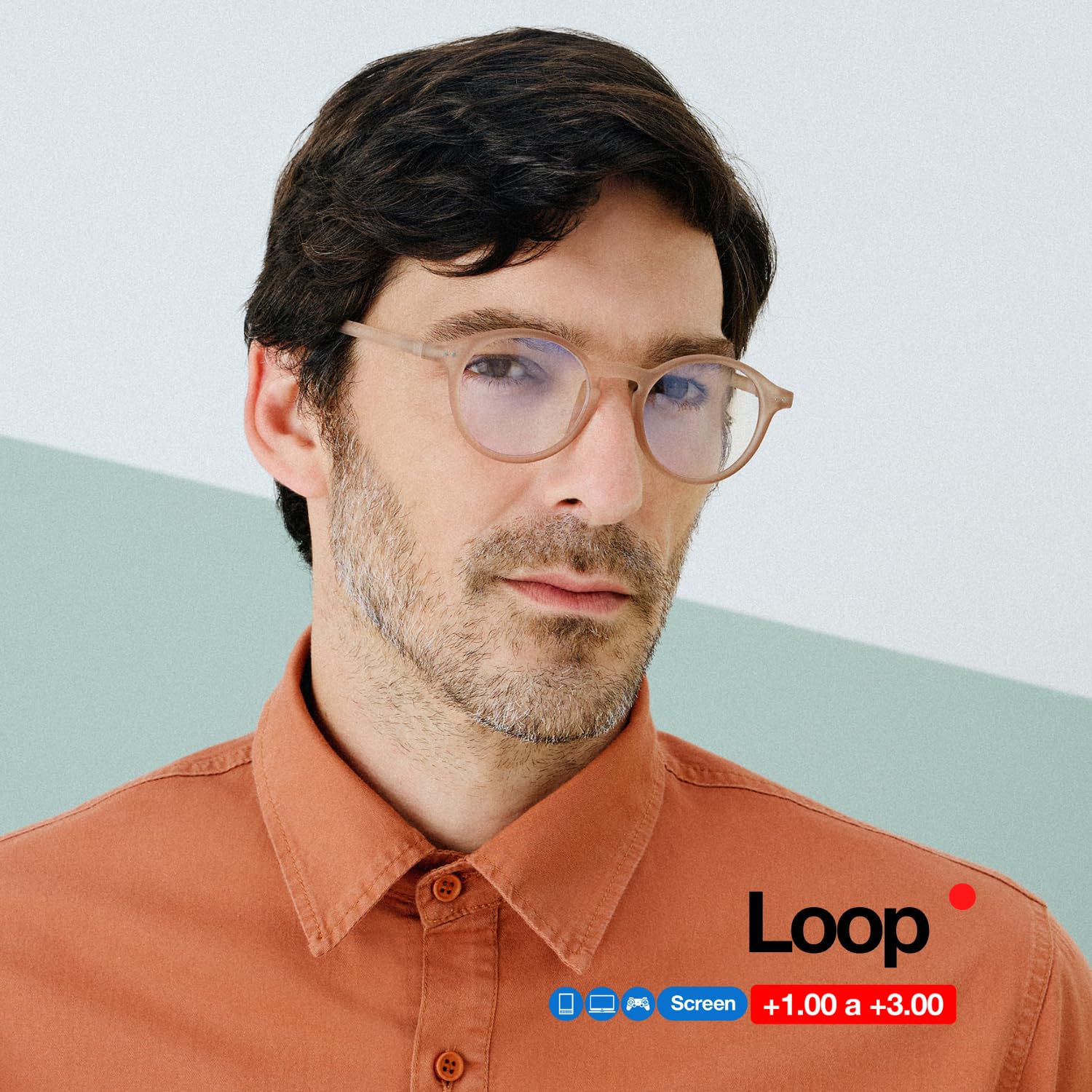 Blue Light Blocking Reading Glasses - B+D Loop Readers in Blue for Eye Strain Relief - Perfect for Computer Work, Reading & Screen Time