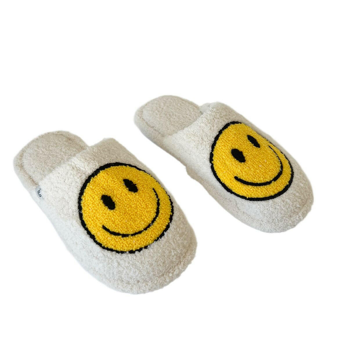 Happy Face Embroidered Luxury Soft Slippers for Women - Cozy Indoor House Shoes with Non-Slip Sole - Perfect for Home, Spa, and Relaxation