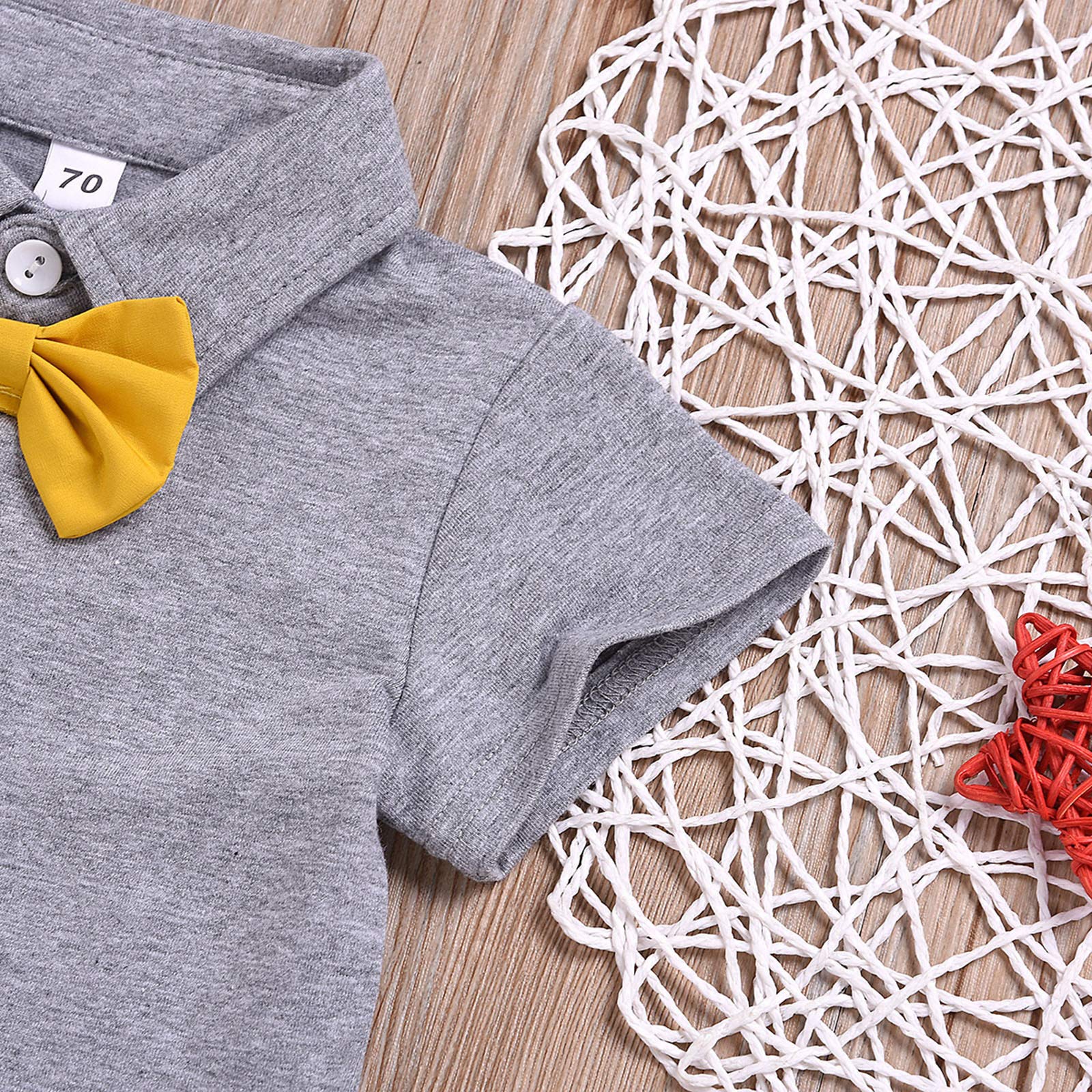 Toddler Boys' Summer Outfit Set - Button Down Blouse & Shorts with Bow Tie | Gentlemen Style Casual Wear for Kids | Perfect for Parties, School & Family Photos