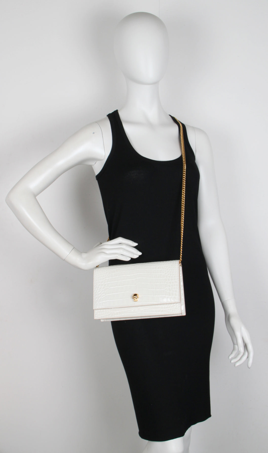Premium Skull Print Medium Crossbody Bag in Deep Ivory - Gothic Fashion Accessory for Women, Perfect for Parties, Concerts & Everyday Use
