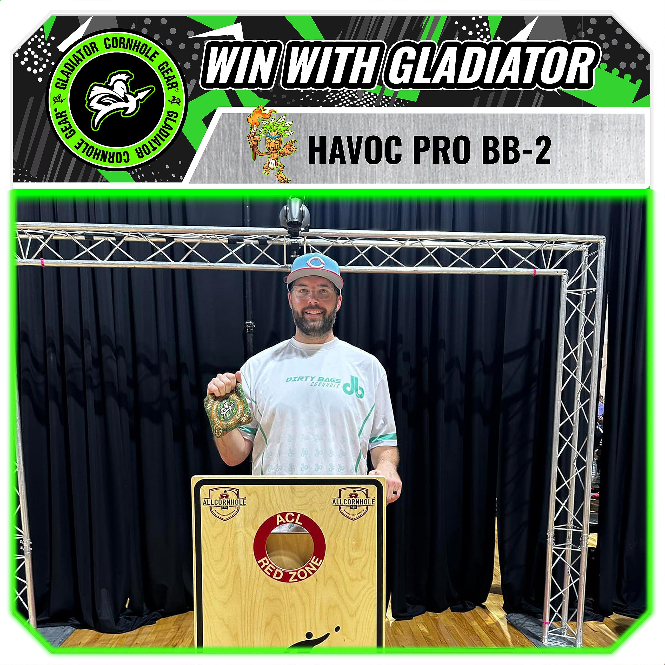 ACL Pro Approved Gladiator Professional Cornhole Bags Set of 4 - Regulation Size & Weight, Fast/Medium Weather Resistant Bean Bags for Outdoor Games, Backyard Parties, Tailgating & Competitive Play