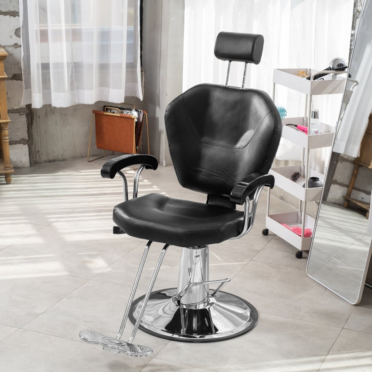 Premium Hydraulic Styling Chair for Salon & Barber Shop - Adjustable Height, 360° Swivel, All-Purpose Hairdressing Chair with Footrest - Perfect for Haircuts, Styling & Beauty Services
