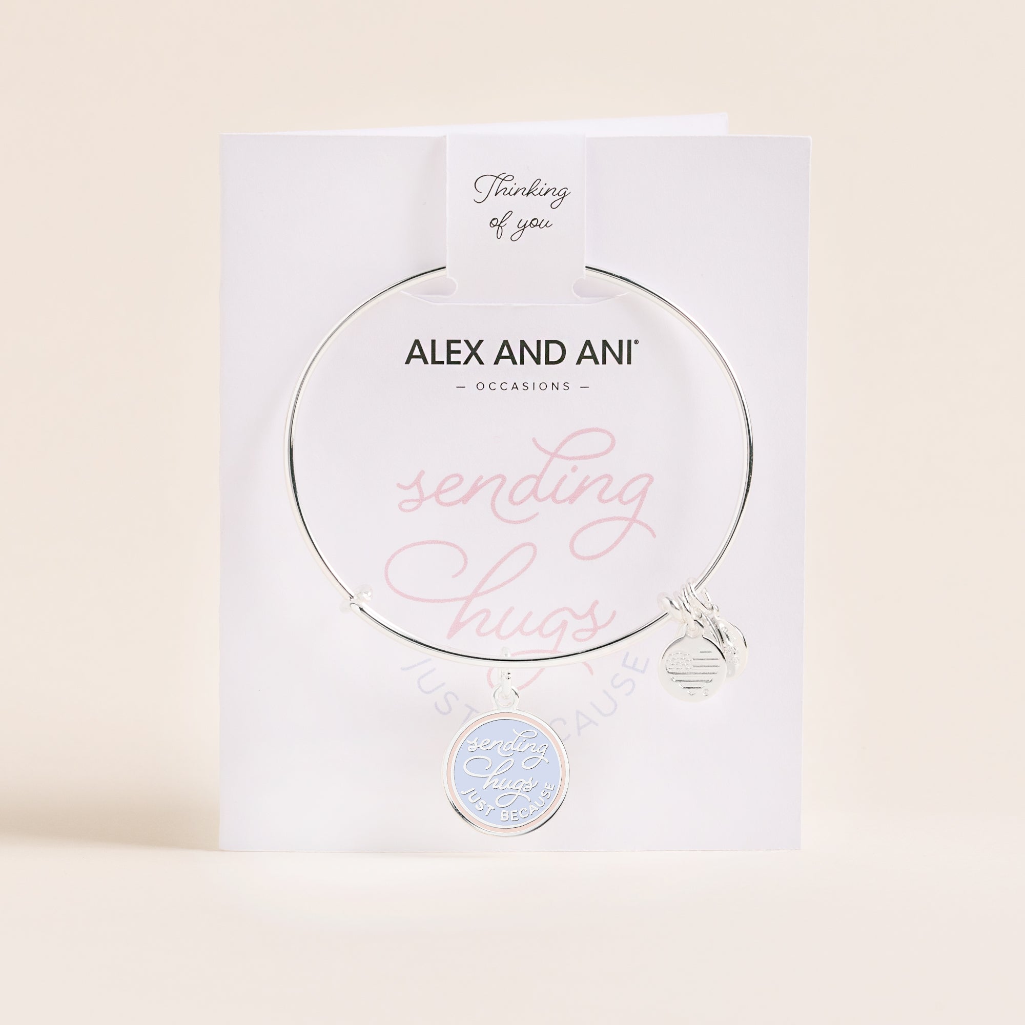 Send Hugs Just Because Charm Bangle - Thoughtful Gift for Friends & Family - Perfect for Birthdays, Anniversaries & Special Occasions