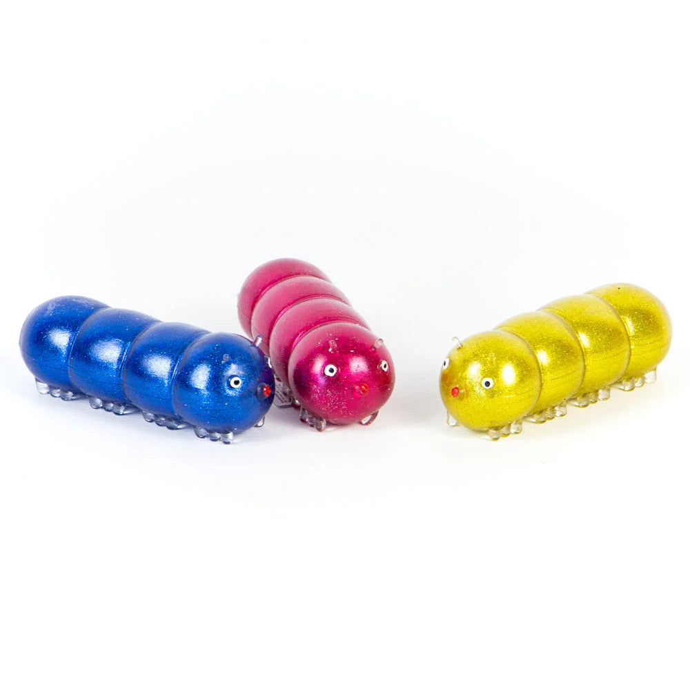 Squishy Disco Caterpillar Toys - Soft & Stretchy Sensory Fidget Toys for Kids & Adults - Stress Relief & Anxiety Relief - Perfect for Party Favors, Classroom Rewards, and Sensory Play