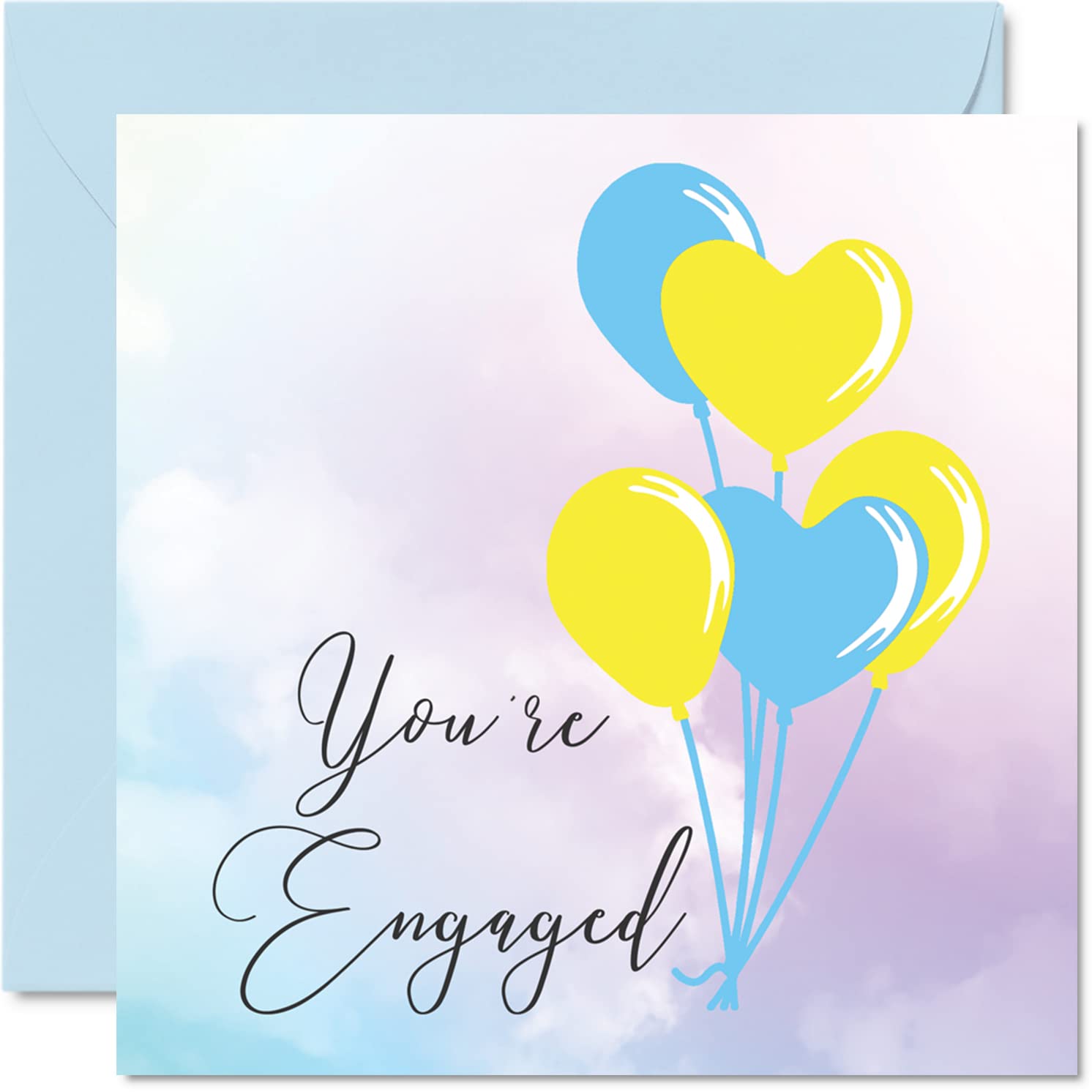 Engagement Cards for Couples - Romantic 'You're Engaged' Greeting Cards with Congratulations Messages - Perfect Wedding & Marriage Gift for Fiancé & Fiancée (145mm) - Ideal for Engagement Parties, Bridal Showers & Anniversary Celebrations