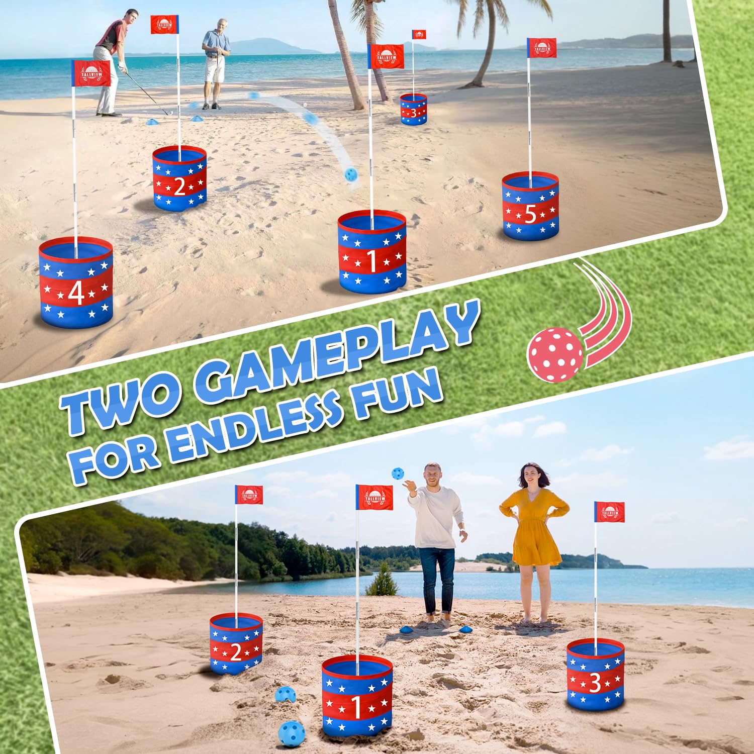 Premium 9-Hole Golf Set for Adults - Portable Backyard & Beach Golf Game with Balls & Flags | Perfect for Outdoor Parties, Picnics, and Family Fun
