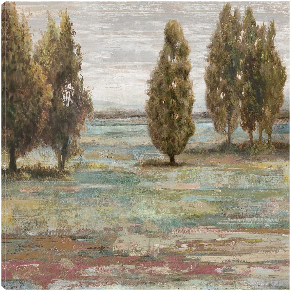 Paul Duncan Prairie Grove II Fine Art Canvas Wall Decor - 22x22 Inch Ready to Hang Painting for Living Room, Bedroom, Office - Modern Abstract Artwork for Home & Office Decor