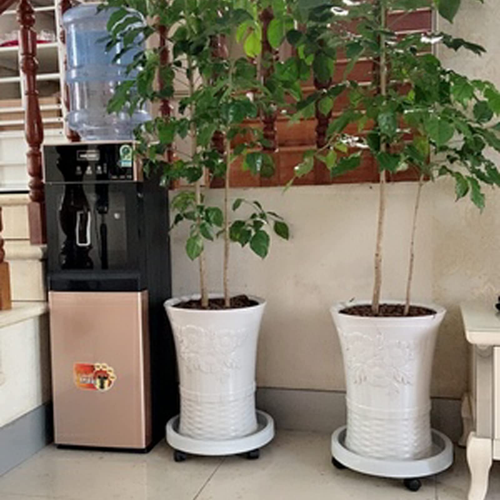 2 Pack Heavy Duty 14 Inch Plant Caddy with Wheels - Rolling Plant Stand, Pot Trolley with Casters - Wheeled Planter Saucer Tray for Indoor & Outdoor Use - Perfect for Moving Potted Flowers, Herbs, and Small Trees