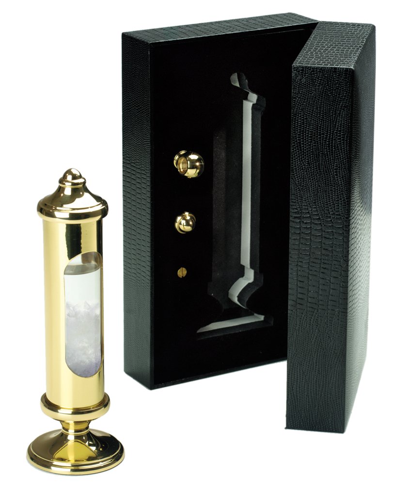 Weems Stormglass Brass Weather Predictor in Black Gift Box - Perfect for Home Decor, Nautical Gifts & Weather Enthusiasts