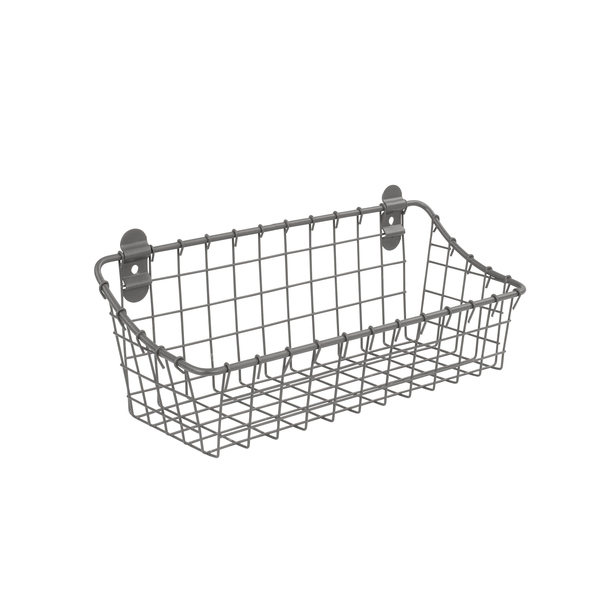Vintage Wall Basket - Industrial Gray for Home & Office Storage