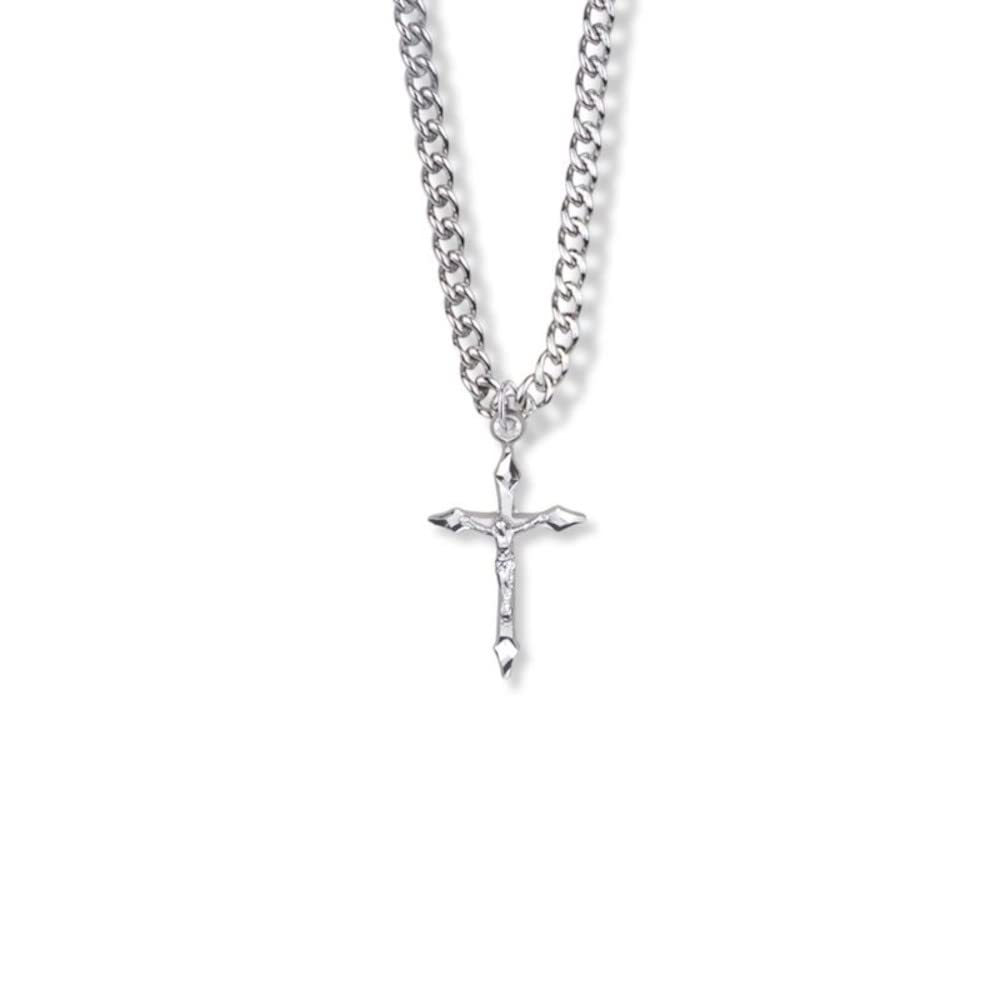 True Faith Jewelry Sterling Silver Jesus Crucifix Cross Pendant Necklace - 3/4 Inch Religious Jewelry for Women & Men - Perfect for Church, Baptism, Confirmation & Daily Wear