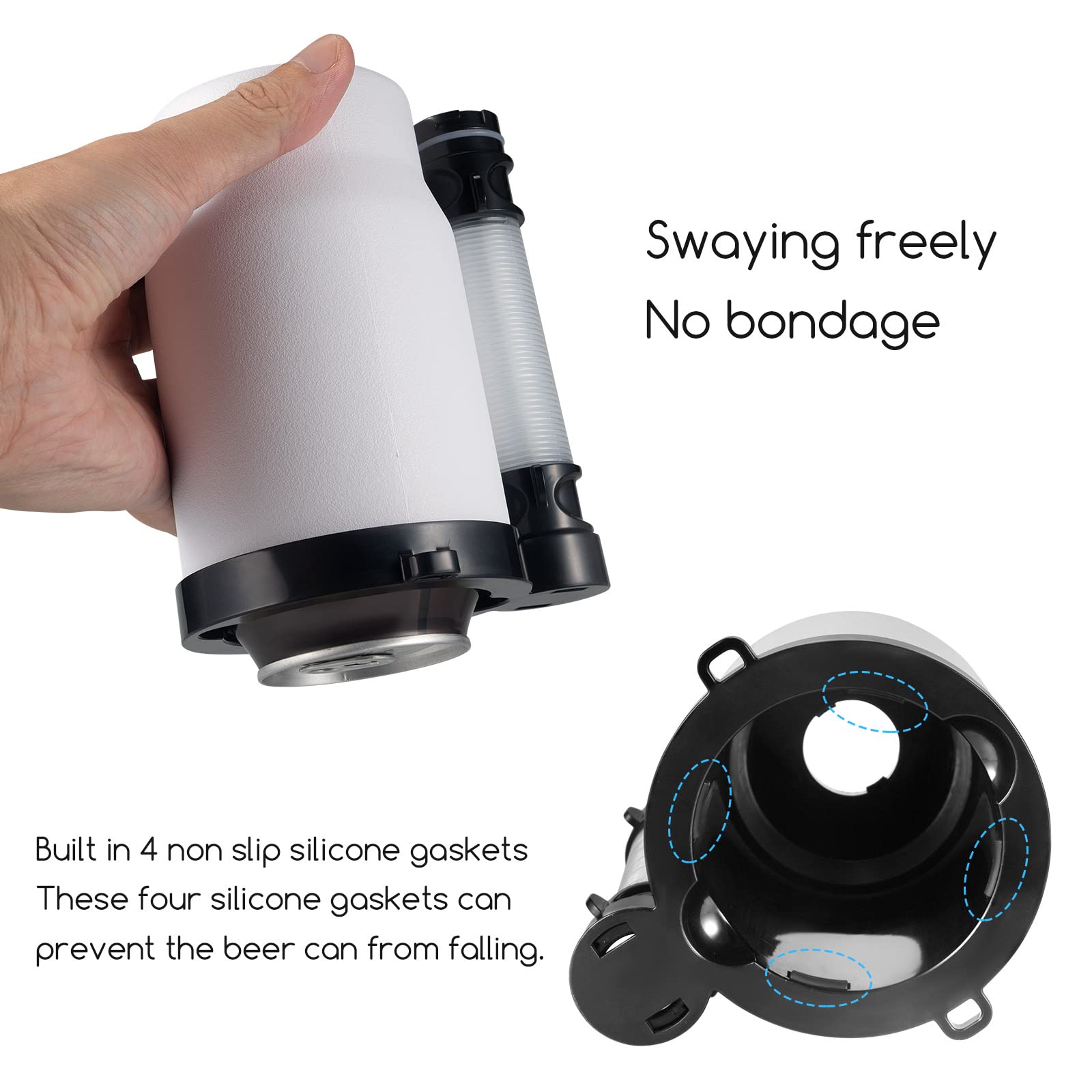 Portable Insulated Drink Funnel with Detachable Expandable Hose - Reusable Can & Bottle Cooler Cup for Outdoor Activities, Camping, BBQs, Travel & More - White | Perfect for Picnics, Tailgating, Beach Trips, Hiking & Road Trips | Keep Beverages Cold Anywhere - Ideal for Backyard Parties, Sports Events, Family Gatherings & Summer Adventures