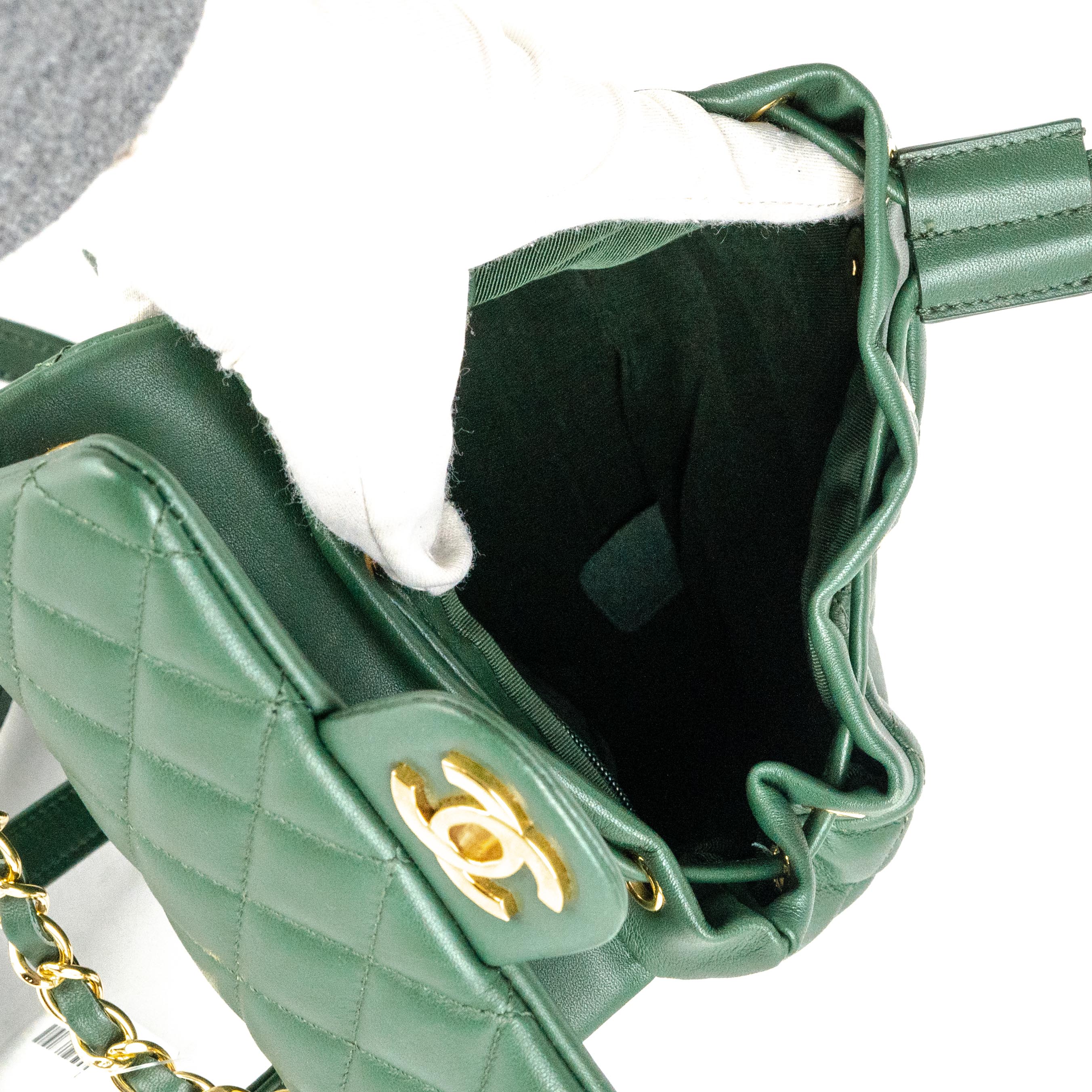 Chanel Metalasse Backpack Green 26 Series - Luxury Designer Backpack for Women, Fashionable & Durable - Perfect for Travel, Work & Everyday Use