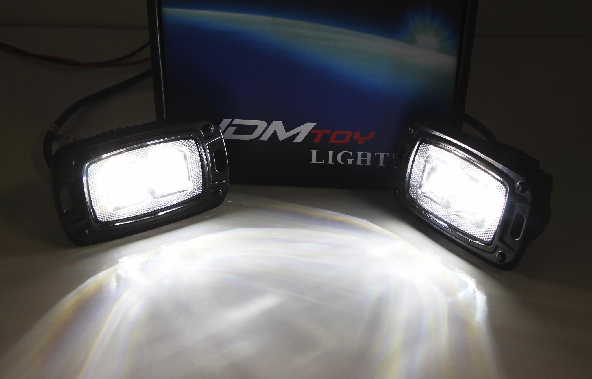 10W LED Flush Mount Backup Lights & Driving Pod Lights for Trucks, Jeeps, Off-Road Vehicles - Durable Spot Beam for Night Driving, Camping & Trail Adventures