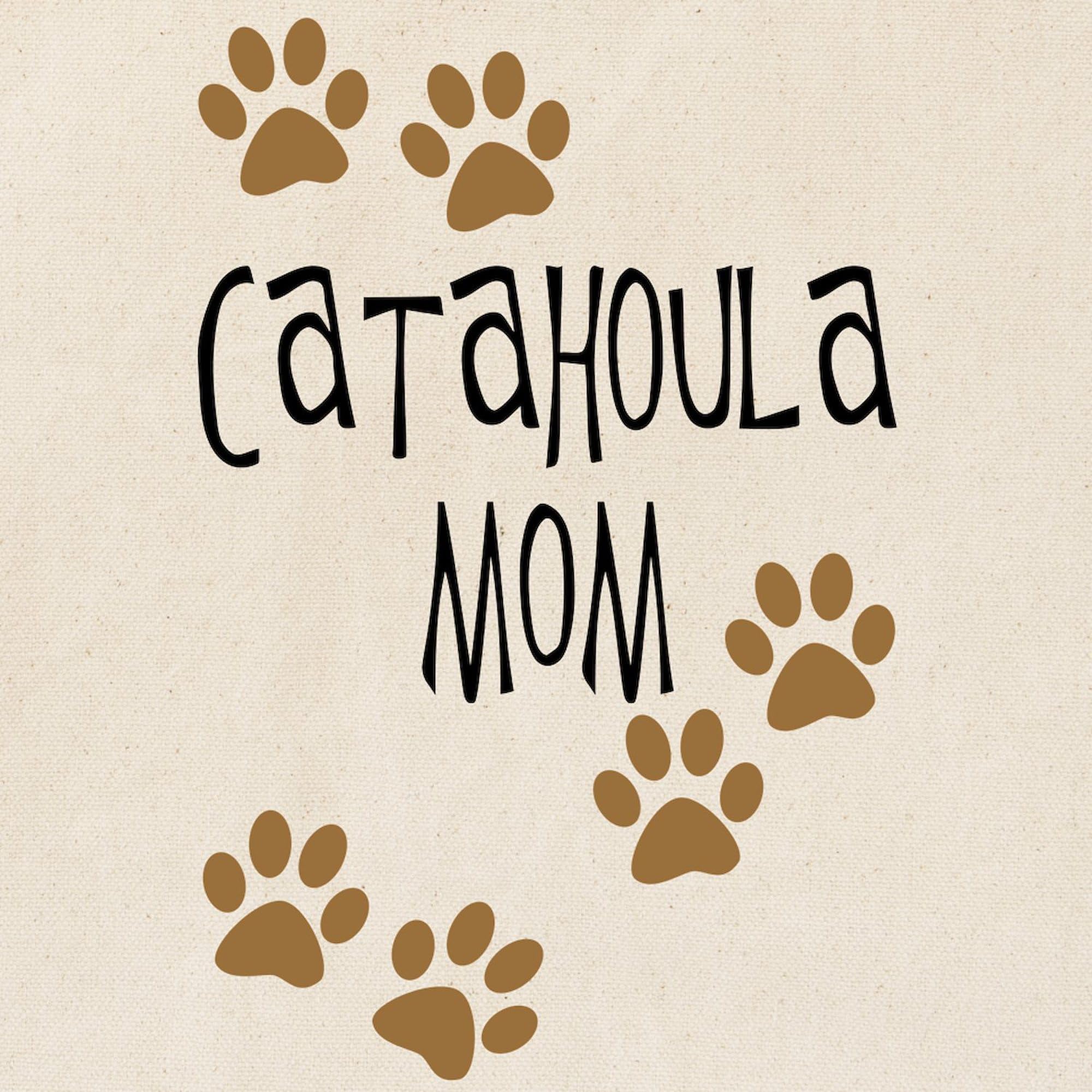 Catahoula Mom Tote Bag - Natural Canvas Reusable Shopping Bag for Women | Eco-Friendly Grocery Bag, Beach Tote & Work Tote - Perfect for Moms, Shopping & Daily Use