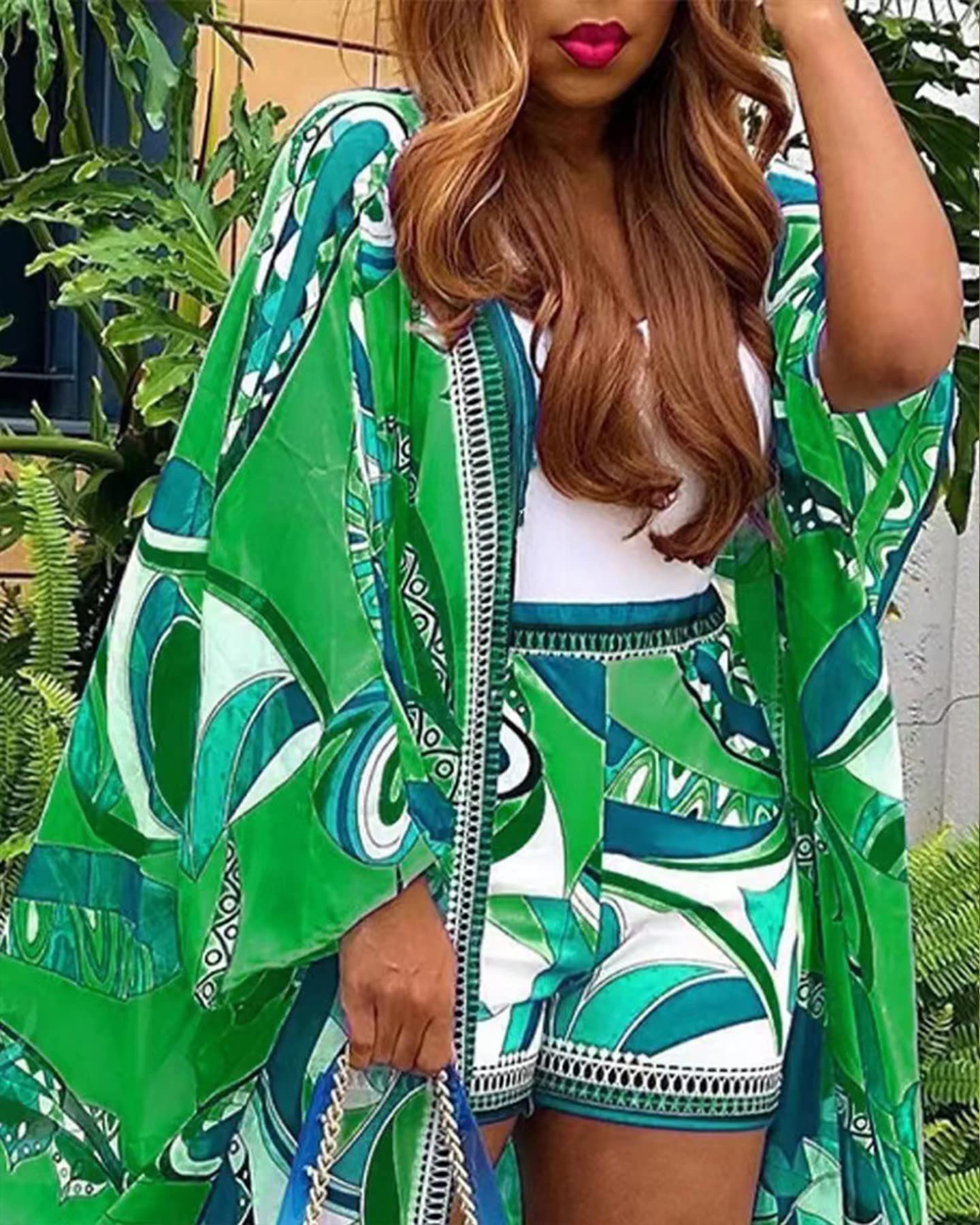 Sexy 2-Piece Women's Beach Cover Up Set - Open Front Long Cardigan & Shorts | Perfect for Summer Vacations, Pool Parties, and Resort Wear