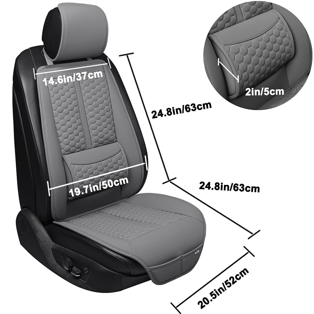 Universal Black Panther Car Seat Cover - 1-Piece Sideless Driver Seat Protector with Lumbar Support & Headrest Cover (Gray) | Durable & Comfortable for Cars, Trucks, SUVs | Perfect for Pet Protection, Spill Prevention & Long Drives