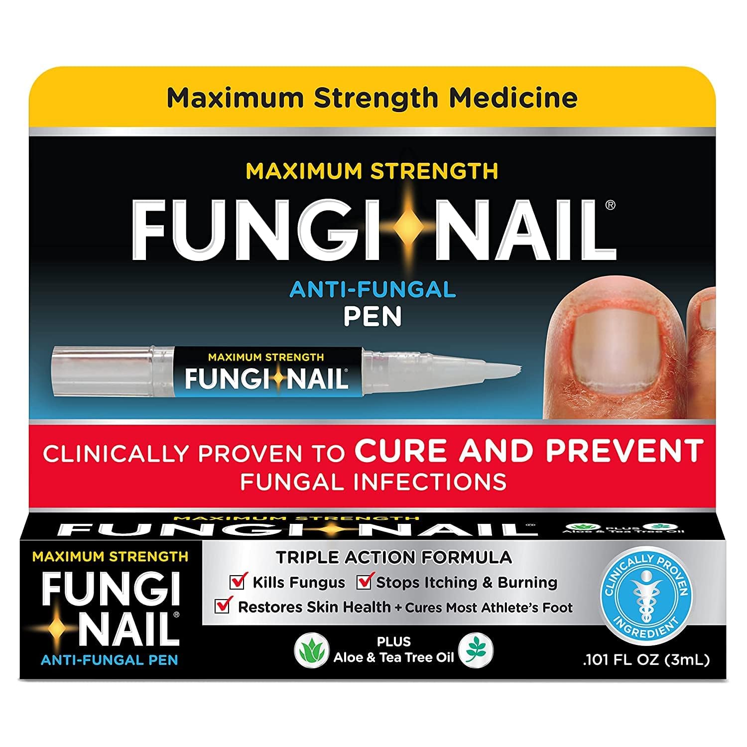 Anti-Fungal Nail Treatment Pen - 2 Pack - Fast-Acting Toenail Fungus Solution for Clear, Healthy Nails - Easy Applicator for Home Use - Perfect for Athletes, Swimmers & Pedicure Care