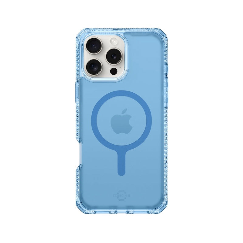 iTSKINS Hybrid Rugged Case for iPhone 16 Pro - Blue | Shockproof Protective Cover with Screen Protector | Perfect for Outdoor, Travel & Daily Use