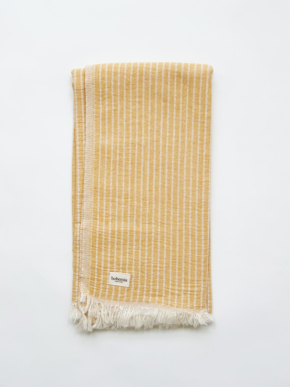 Organic Portobello Hammam Towel - Soft & Absorbent Mustard Turkish Bath Towel for Spa, Beach & Yoga - Lightweight & Quick-Drying
