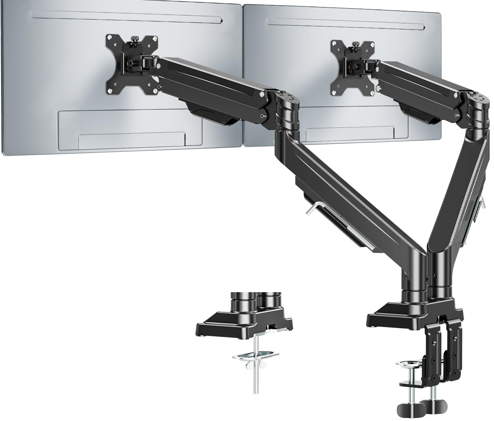 MOUNT PRO Dual Monitor Stand for 2 Screens up to 43 Inch - Heavy Duty Ultrawide Double Monitor Arm with 33lbs Capacity Each - Premium Adjustable VESA Desk Mount for Computer Monitors - Perfect for Home Office, Gaming Setup & Workstation Ergonomics
