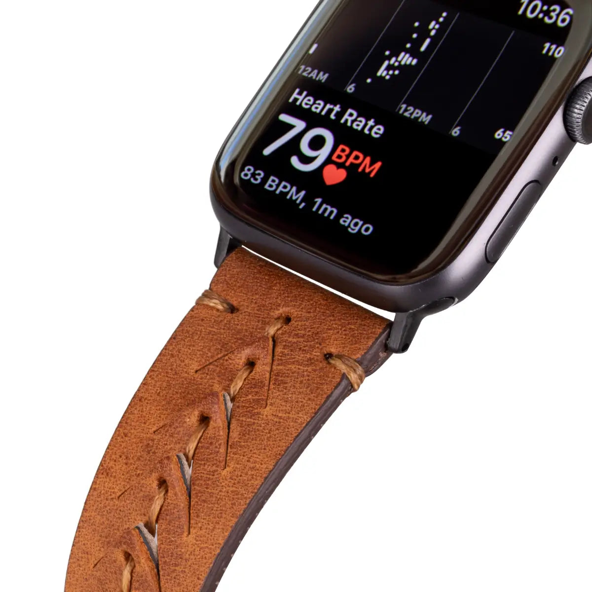 Premium Camel Brown Leather Sport Band for Apple Watch - Durable & Stylish Strap for Workouts & Everyday Use