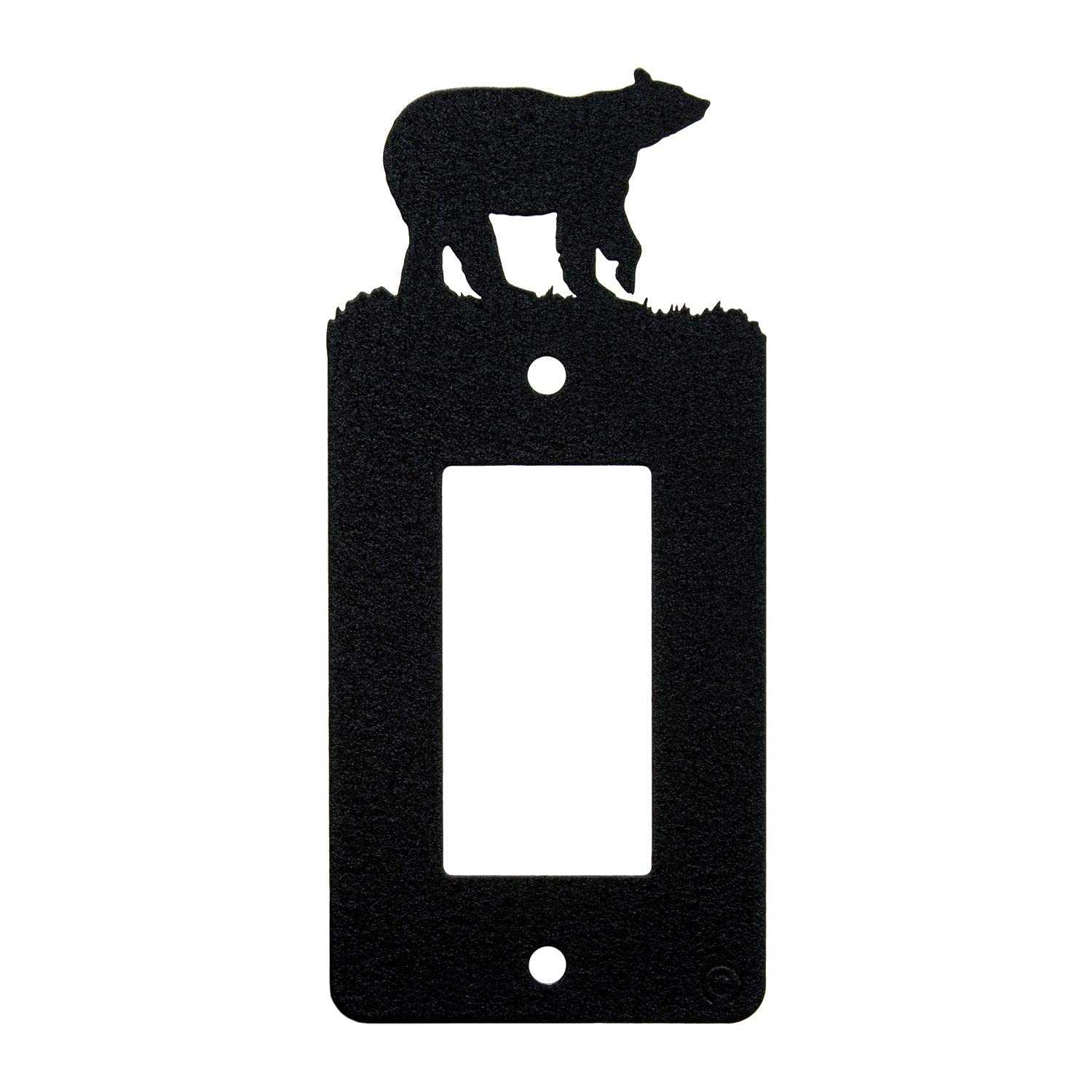 **Bear Single Gang GFCI Outlet with Light Switch, 15A Tamper-Resistant Receptacle, Black Wall Plate - Made in USA - Ideal for Bathrooms, Kitchens & Outdoor Use**