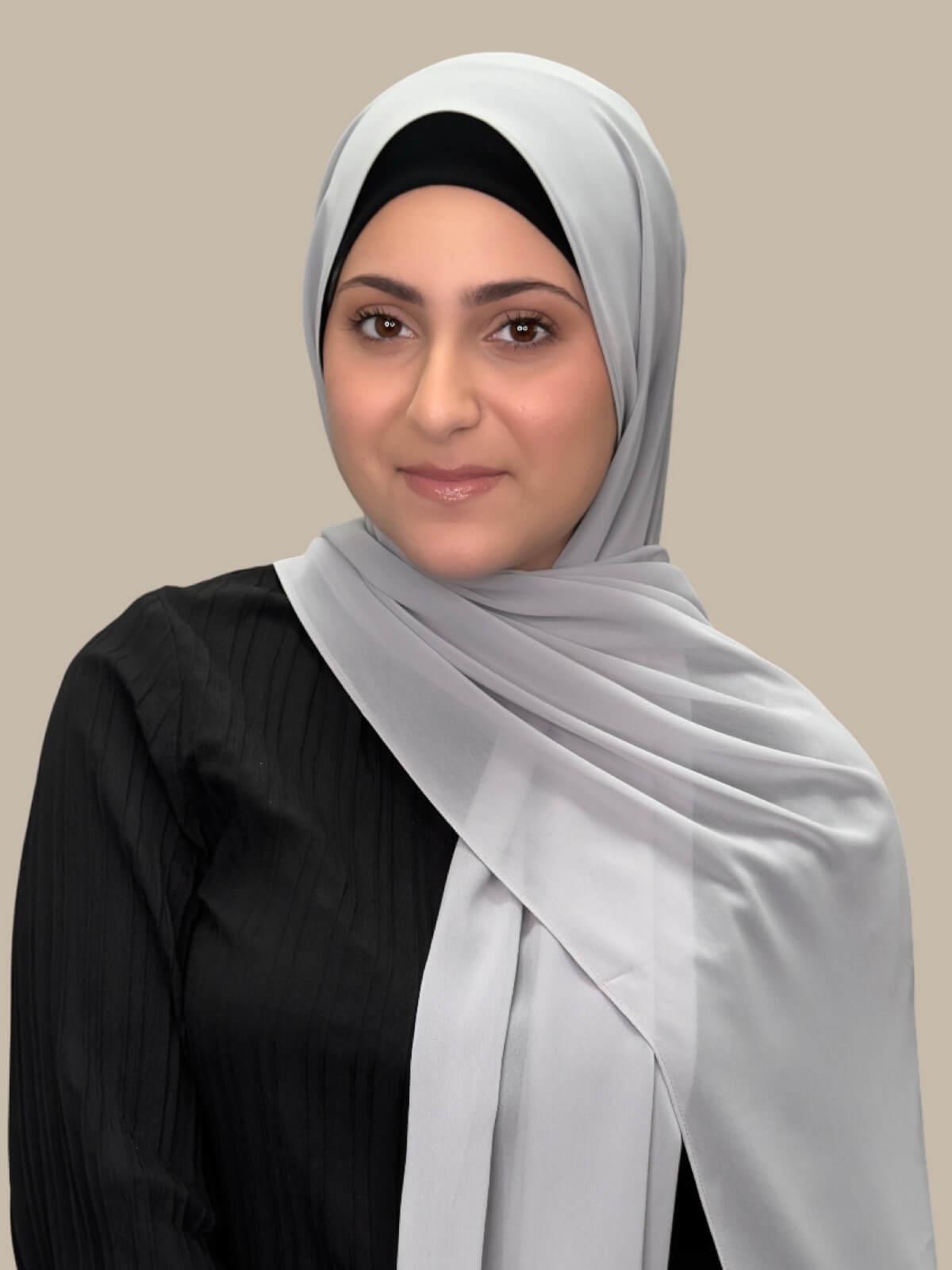 Luxury Chiffon Hijab for Women - Modish Girl Chic Grey Scarf - Perfect for Daily Wear, Special Occasions & Muslim Fashion