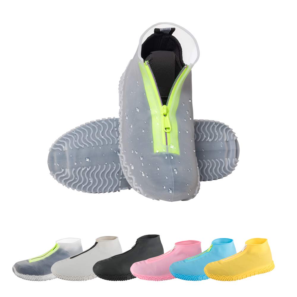 **Waterproof Silicone Shoe Covers - Reusable, Non-Slip Rain Boots with Zipper for Men, Women & Kids - Foldable Shoe Protectors for Outdoor, Hiking & Commuting (1 Pair)**