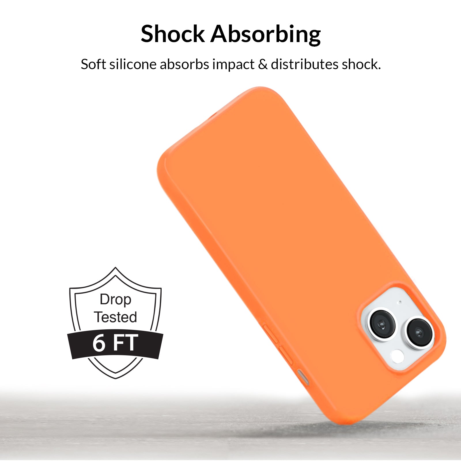 Bright Orange Silicone iPhone Case - Shockproof & Anti-Slip Protective Cover for iPhone [Model] | Perfect for Outdoor Activities, Gym & Daily Use