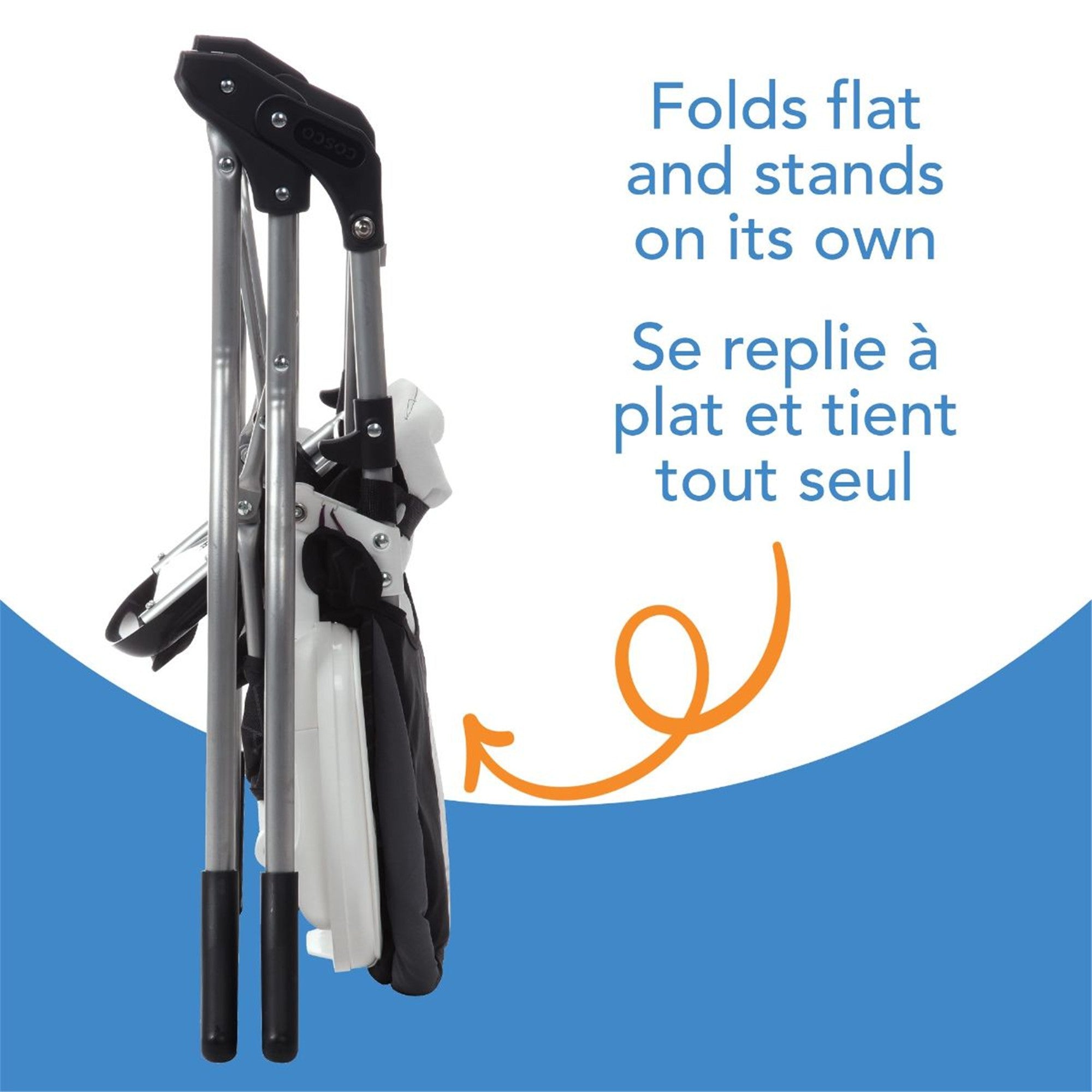 Cosco Simple Fold Highchair - Black Arrow | Portable & Lightweight Baby Feeding Chair for Home & Travel | Perfect for Dining, Restaurants & Outdoor Use