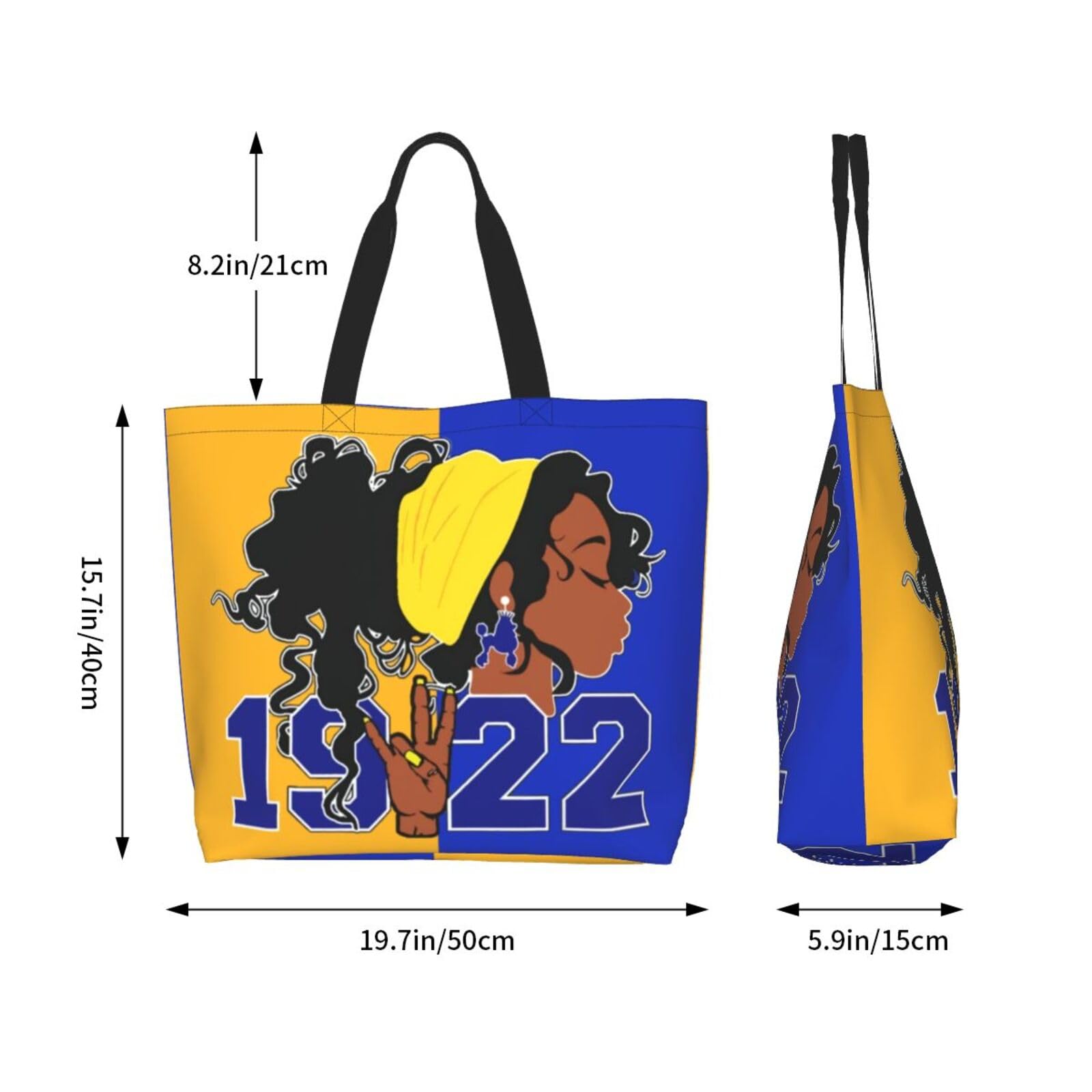 Sorority Tote Bag for Women - 1922 Reusable Fashion Beach Bag & Large Shoulder Shopping Bag - Perfect for College, Beach Trips, and Everyday Use