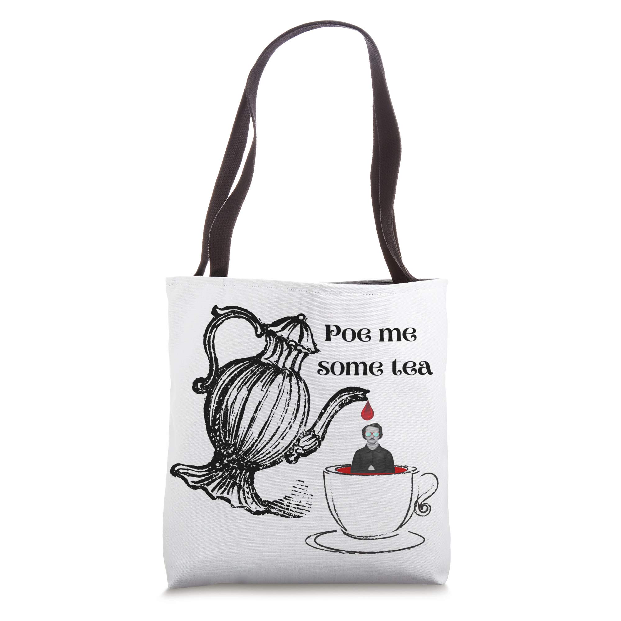 Poe Me Some Tea Poetry Lover Book Tote Bag - Perfect for Book Lovers, Library Visits & Literary Events | Cute Bookish Gift for Readers & Writers