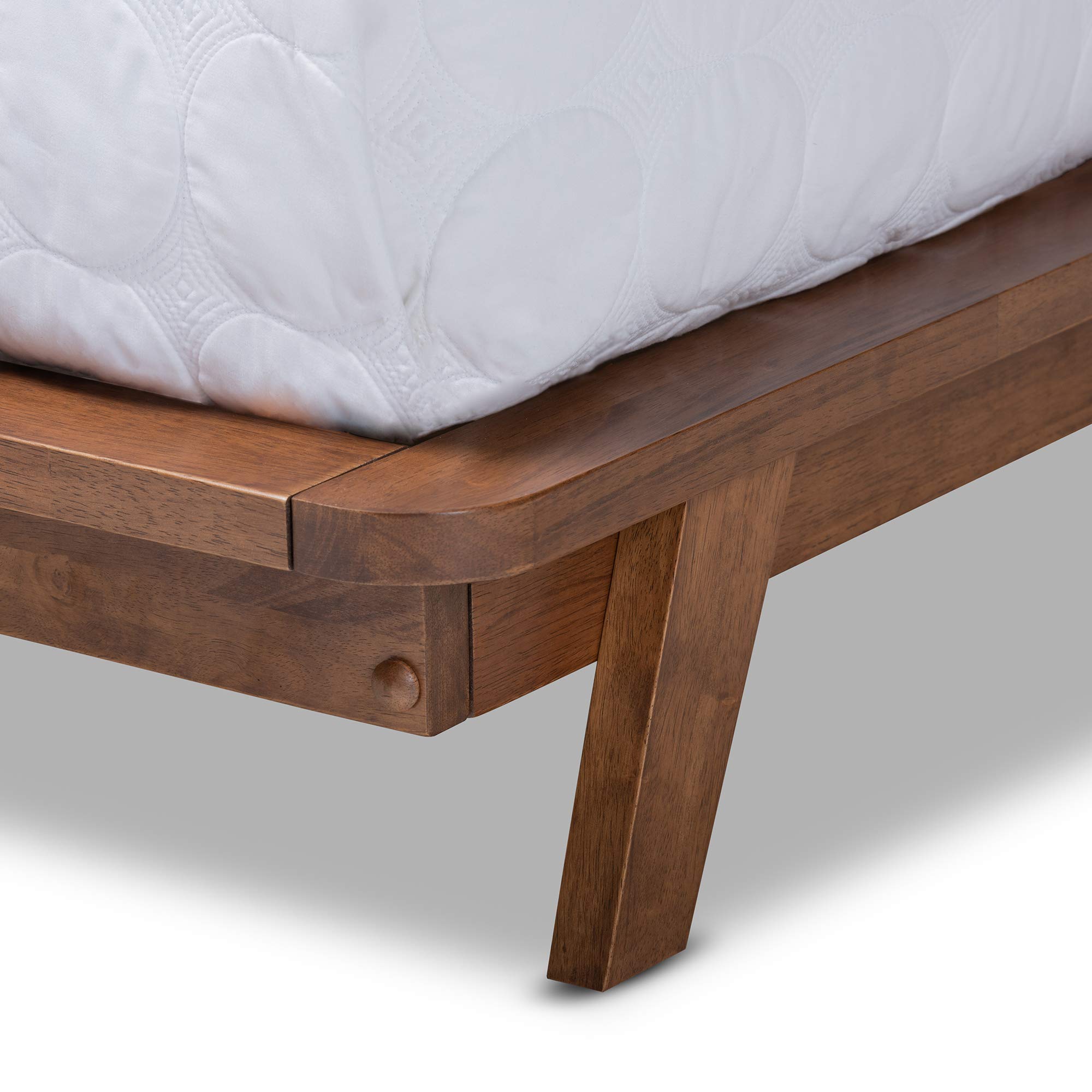 Baxton Studio King Size Platform Bed Frame - Modern Gray & Walnut Wood Finish - Perfect for Master Bedroom, Guest Room, or Apartment