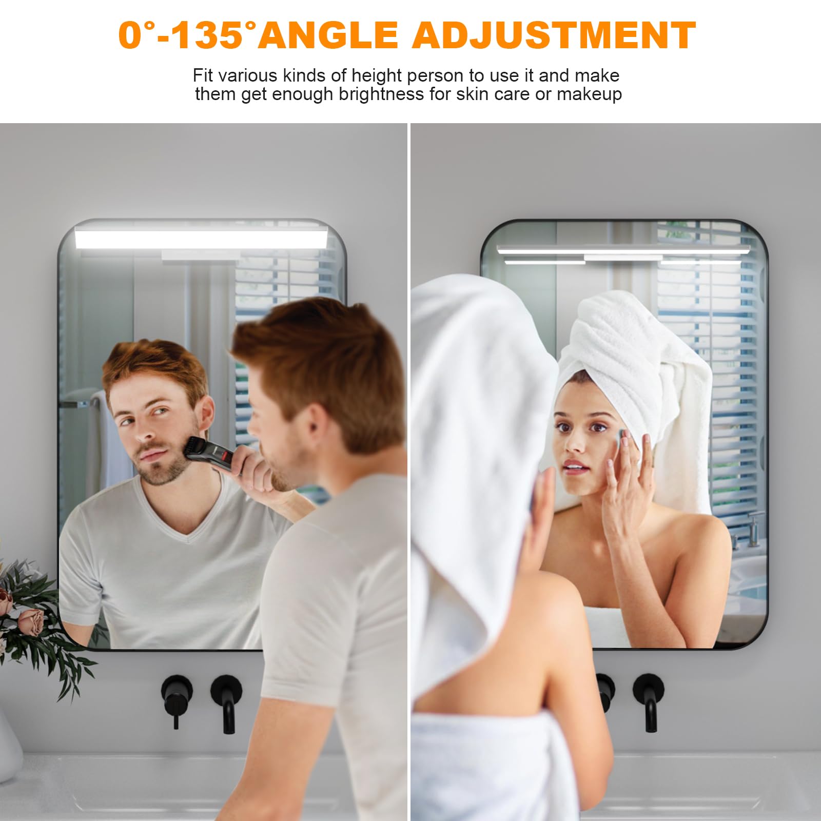 Adjustable LED Vanity Light Bar - Dimmable Makeup Mirror Light for Bathroom (2600K-6800K)