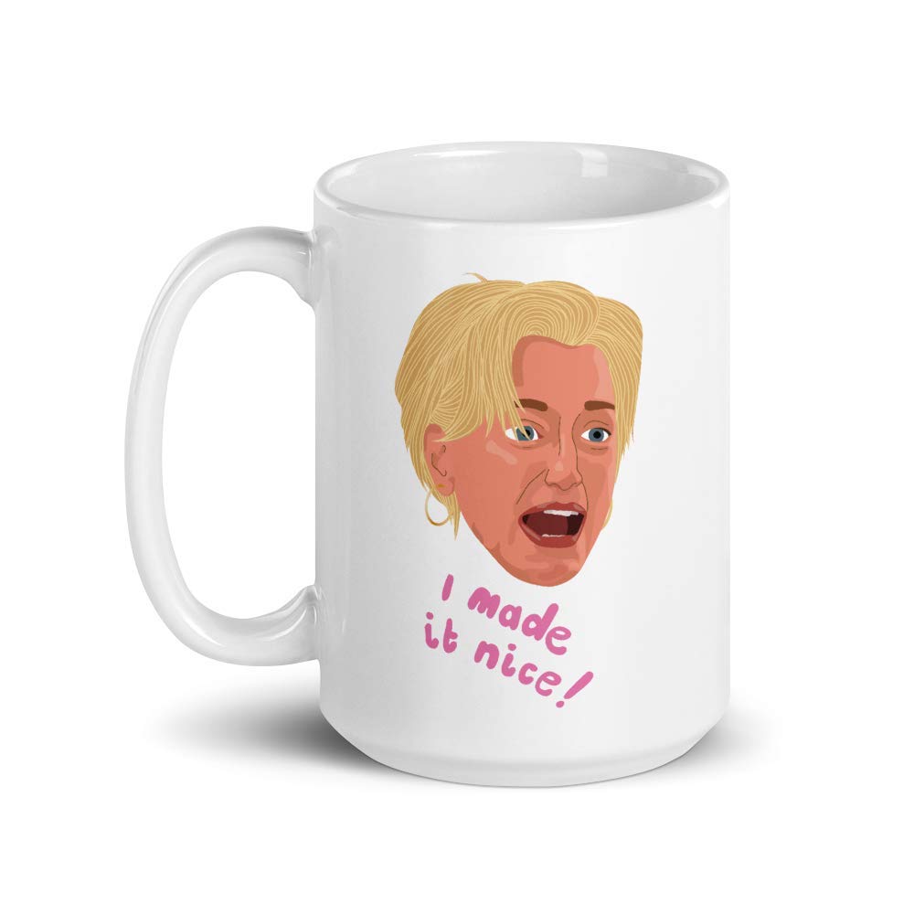 PonyChops Novelty Coffee Mug - 'I Made It Nice' Real Housewives Dorinda Medley RHONY Inspired Gift (15oz Ceramic) - Perfect for RHONY Fans, Office Humor & Housewarming Gifts