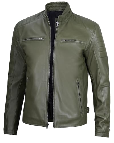 Felix - Mltry Green Leather Jacket Men